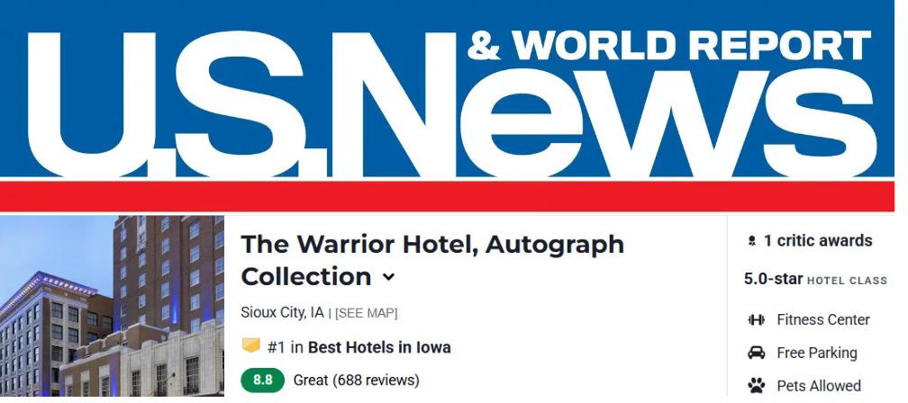 U.S. News & World Report #1 Hotel Award
